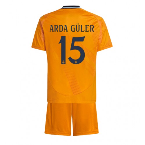 Fotballdrakt Barn Real Madrid Arda Guler #15 Bortedraktsett 2024-25 Kortermet (+ Korte bukser)